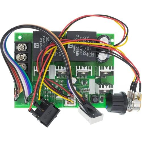 DC10-55V Motor Speed Controller Electric PWM Control Regulator with Reversible Switch Drive Module Input 60A 12V 24V 36V 48V