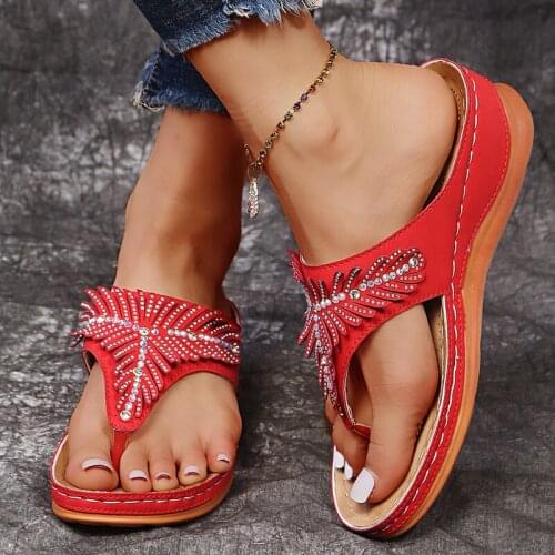 Women Beautiful Flat Slippers Clip Toe Flip Flop Beach Sandals (Size 35-44)