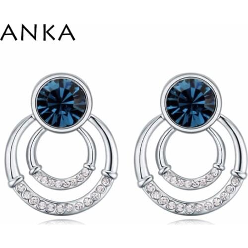 ANKA Jewelry 2020 Double Crystal Earrings For Women Free Shipping Wholesale Price Earrings #110494