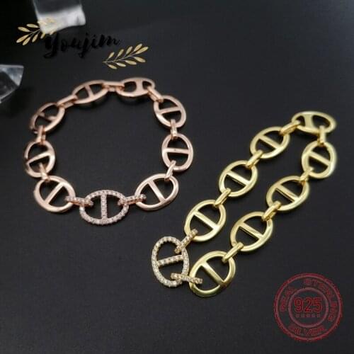 New Luxury 925 Sterling Silver Womens Zircon Bracelet Fashion Monaco Jewelry Gift