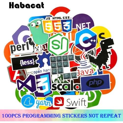 73Pcs/Pack Programming Graffiti Stickers Java Psh C++ For Motorcycle Skateboard Notebook Luggage Laptop Bicycle Waterproof Toys