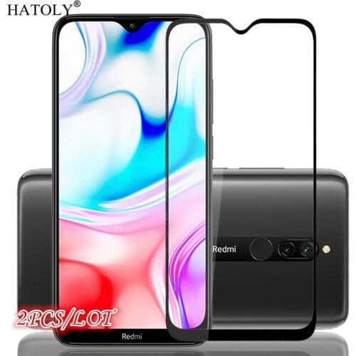 2PCS Glass on Redmi 8 Tempered Glass For Xiaomi Redmi 8 HD Phone Screen Protector Full Glue Cover For Xiaomi Redmi 8 Glass 6.22"