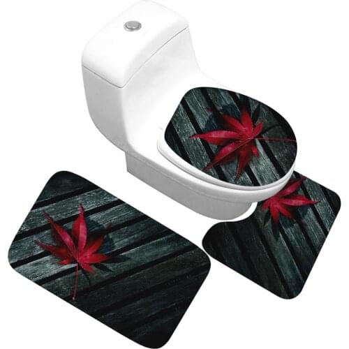 Zeegle Leaves Pattern Non Slip Bathroom Rug Microfiber Non Slip Bath Mats 3pcs Quick Dry Mat Washable Bath Mats Memory Foam Rugs