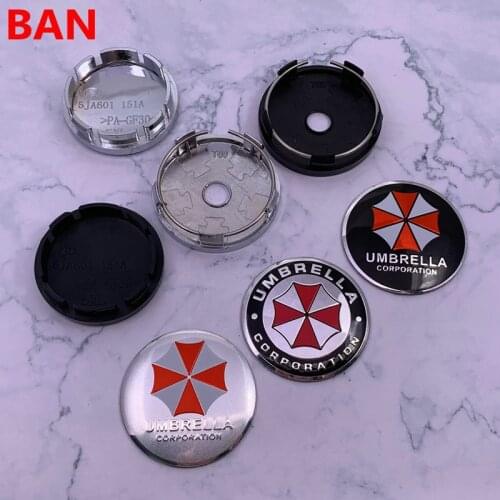 4pcs 56mm 60mm UMBRELLA CORPORATION Car logo Wheel Center Cap rim Badge dust-proof covers decal refit decoration emblem sticker