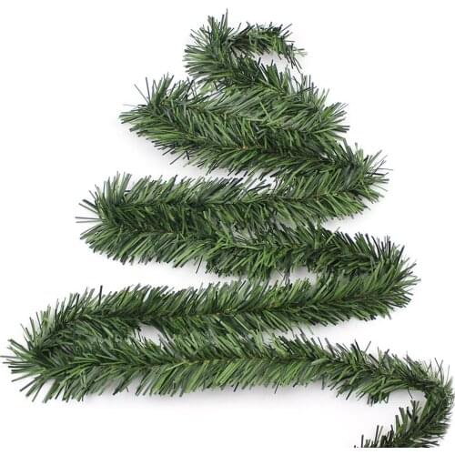 5.5/11M Green Christmas Garland Wreath Xmas Home Party Christmas Tree Decoration Pine Tree Rattan Hanging Ornaments Navidad