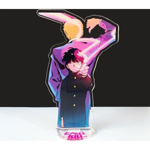 Cool Mob Psycho 100 Model Stand Plate Acrylic Keychain Cosplay Props Two Sided Anime Figures Standing Sign Stands Keyring Gift