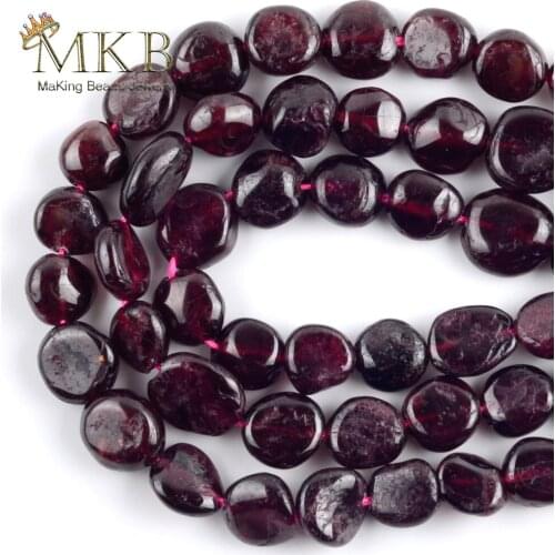 Natural Stone Garnet Red Jades Irregular Beads For Jewelry Making 8-10mm DIY Bracelet Necklace Spacer Loose Beads Strand15"