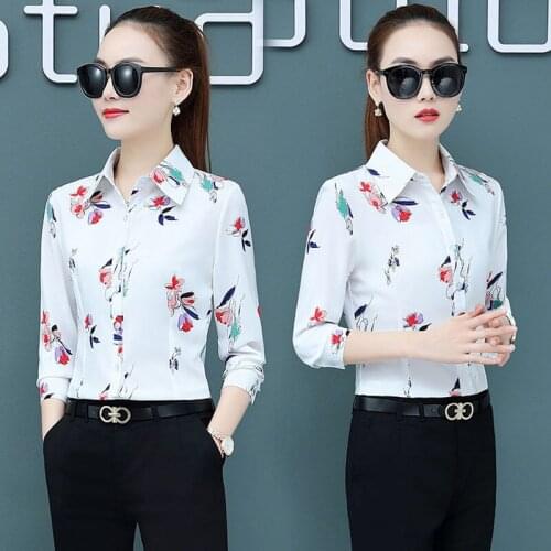 Women Blouse Spring Long Sleeve Printed Shirt Chiffon Blouse Blusas Ropa De Mujer