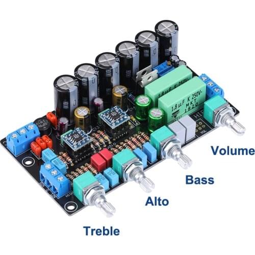 Dual S5532 / AD827 / OPA2604 Repalceable Preamp Board Audio treble bass equalizer Pre amplifier Tone Control Preamplifier