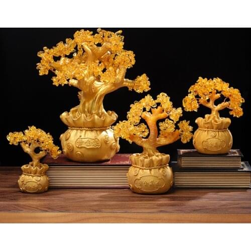 Wealth Luck Feng Shui Lucky Money Tree Money Tree Bonsai Style Bring Wealth Luck Home Office Table Decoration Tabletop Crafts