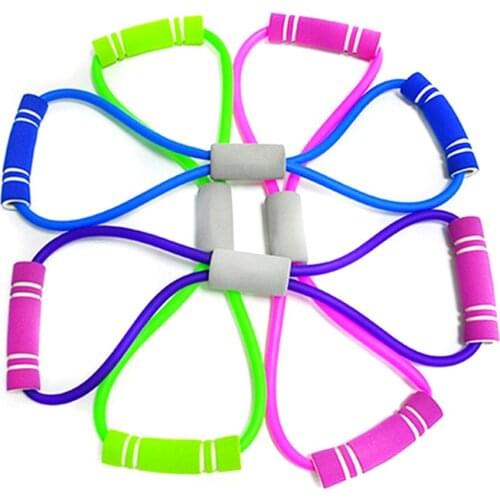 Yoga Gum Fitness Resistance 8 Word Chest Expander Rope Workout Muscle Fitness Rubber Elastic Bands for Sports Exercise Equipment