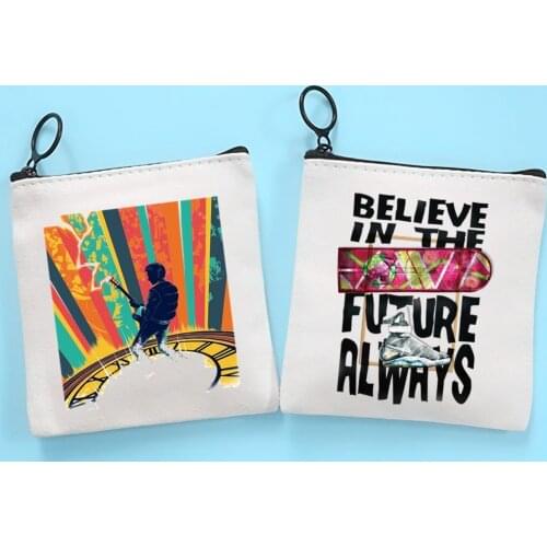 Back To The Future Retour Vers Le Futur Canvas Coin Purse Coin Purse Collection Canvas Bag Small Wallet Zipper Key Bag Hand Gift