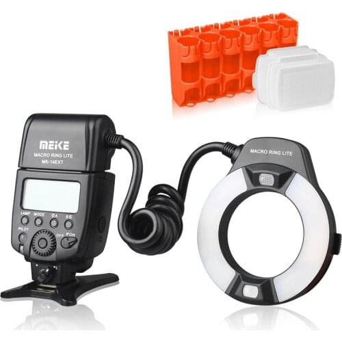 Meike MK-14EXT MK-14EXT-C E-TTL Macro LED Ring Flash Speedlite with LED AF Assist Lamp for Canon EOS DSLR Camera