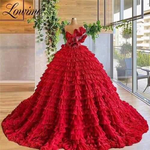 Red Party Dresses Abiti Da Cerimonia Tassel Elegant Evening Gown 2020 Custom Made Sweep Train Prom Dresses Vestido Pageant Dress