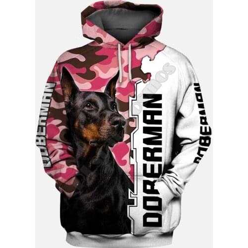 Dobreman Hoodies 3D Printed Pullover Men For Women Funny Sweatshirts Animal Sweater Drop Shipping