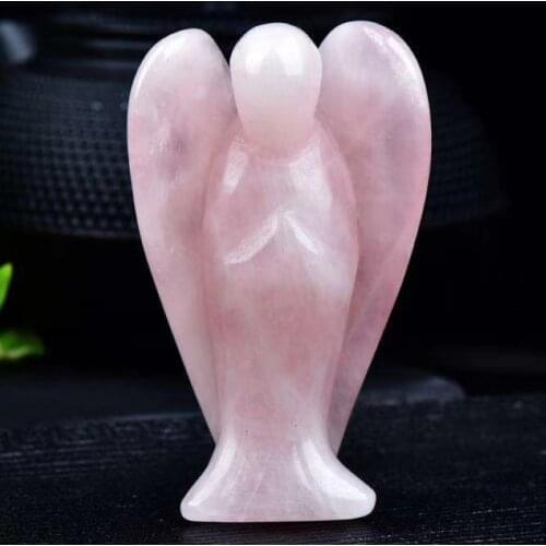Natural rose quartz carving sweethearts gift Angel furnishing articles Crafts Home Furnishings Aura fengshui Decoration Christma