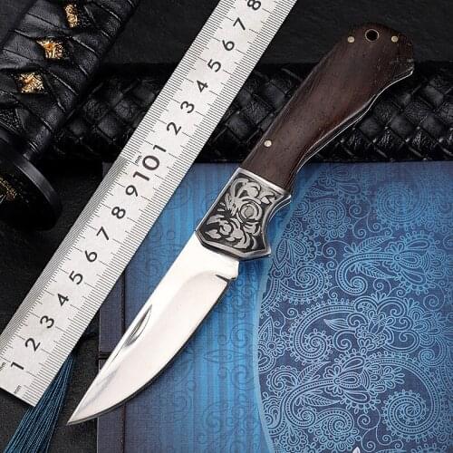 Quaint Classic Outdoor Pocket Knife High Hardness Forged Hunting Knife Wilderness Survival Tactical Folding Knife Gift Knife