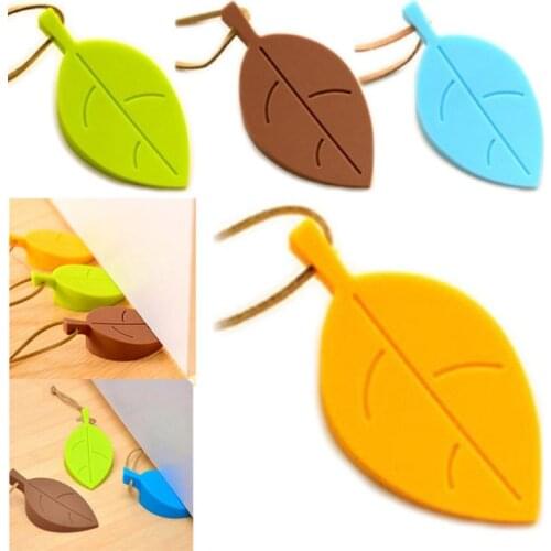 2021 New Silicon Leaf Doorstop For Children Baby Protector Block Home Decor Creative Leaf Style Door Stopper Wedge Holder Safety