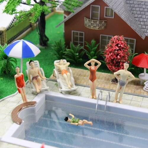 P50YY 20pcs 1:50 Swim People Figures Beach Figures model trains scale O Scenery Miniature