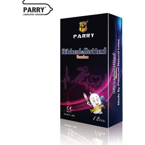 PARRY CONDOMS 12PCS Super Lubricated Condom Male Surface With Spike-Like Particles And Threaded Skin-Friendly Large Oil Volume C