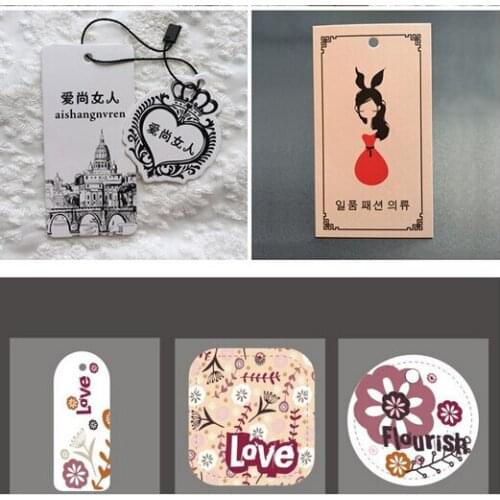 Custom hang Tag clothing tags printed paper price garment tag /hang tags for clothing