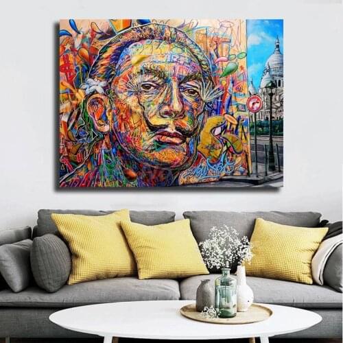 Salvadores Dalies Colorful Portrait Art Canvas Poster And Print Canvas Painting Decorative Picture For Living Room Home Decor