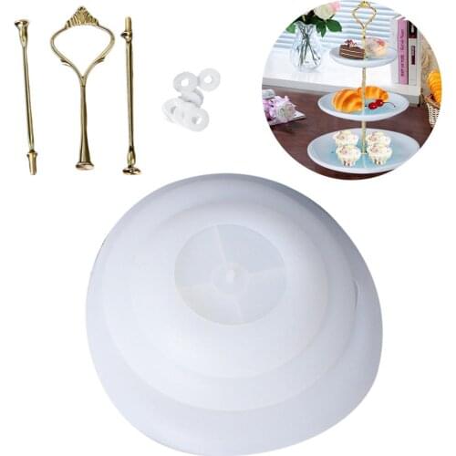 Silicone Round Coaster Molds 3-layer Fruit Tray Epoxy Resin Casting Coaster Molds for Cake Holder Resin Tray Coaster Mold Kits