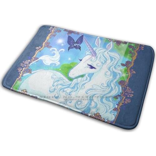 Say It If You Know! Mat Rug Carpet Anti-Slip Bedroom Entrance Door Mat The Last Unicorn Unicorn Das Letzte Einhorn Fantasy