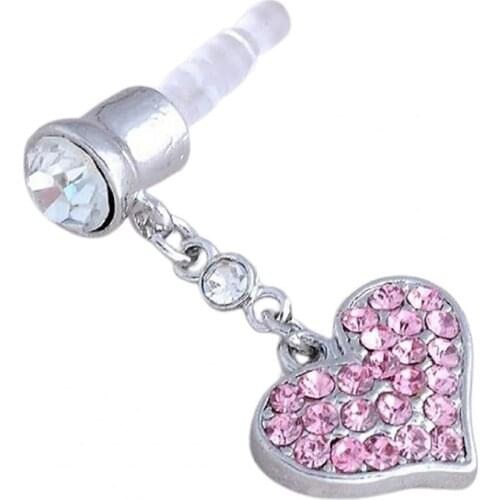 1 PC Universal Anti-Dust Plug Love Heart Shape Dangle Earphone Jack Stopper for 3.5mm Earphone Jack