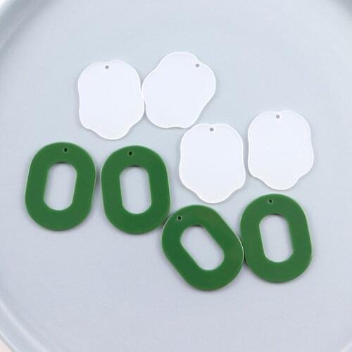 10 PCS Earrings Accessories Acetic Acid Acrylic Pendant Charms For Jewelry Making 41x34mm 45x35mm