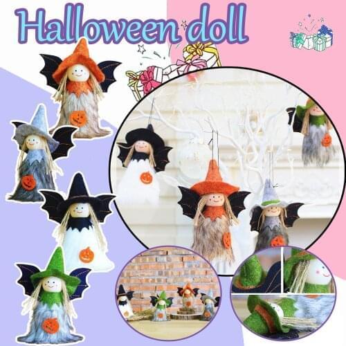 2021 Holiday Decoration Gift Halloween Doll Ornament Plush Little Witch Holiday Gift Pendant Doll Decoration Home Pendant