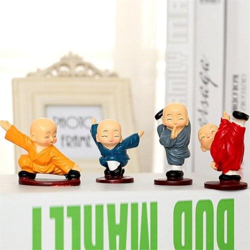 4 pieces/Kung Fu Color Monk Different Kung Fu Shape PVC Action Character Model Cake Baking Decoration