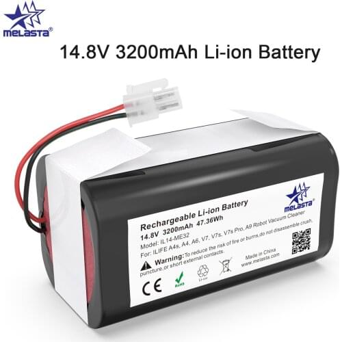 14.8V 3200mAh Robot Vacuum Cleaner Li-ion Rechargeable Chuwi Battery for ILIFE ecovacs A4s, A4, A6, A9, V7, V7s, V7s Pro Robotic