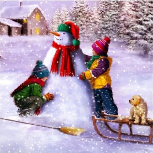 5D Diamond Embroidery Cartoon Cross Stitch New Arrival Diamond Painting Snowman Mosaic Christmas Childrens Room Decor
