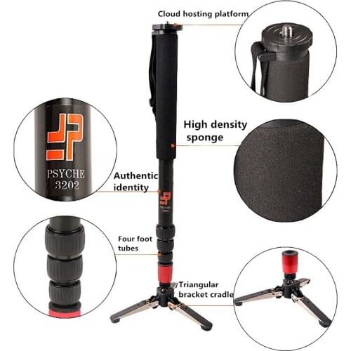 Alumninum Alloy Camcorder Camera DSLR Unipod Monopod Flip Lock with 3 Legs Base Tripod For Canon 200D/1300D/1200D/1100D/1000D