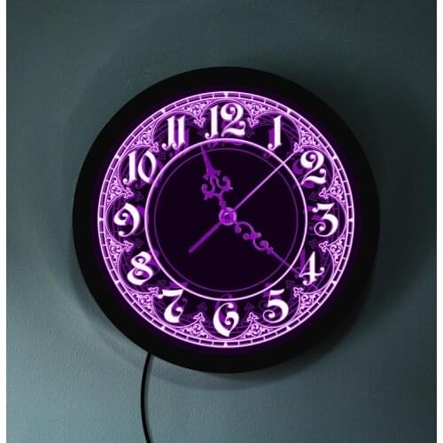 Arabic Numerals Vintage Design Illuminated Wall Clock Modern Style LED Wall Clock With Big Numbers Home Decor Led Wall Sign