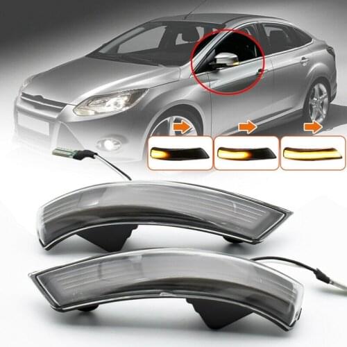 DHBH-2X Dynamic LED Mirror Indicator Turn Signal Light for Ford Focus Mk2 2008-2011 Mk3 2012-2017 MK4 2010-2015
