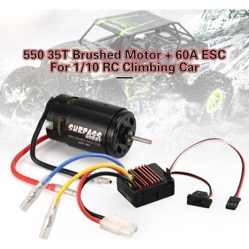 Surpass Hobby 550 35T Brushed Motor 60A ESC with 5V/2A BEC for HSP HPI Kyosho TRAXXAS 1/10 RC Crawler Off-road Climbing Car