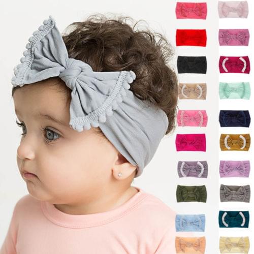 Emmababy Infant Baby Kids Girls Bow Hairband Headband Cute Baby Girls Kids Toddler Stretch Turban Knot Head Wrap
