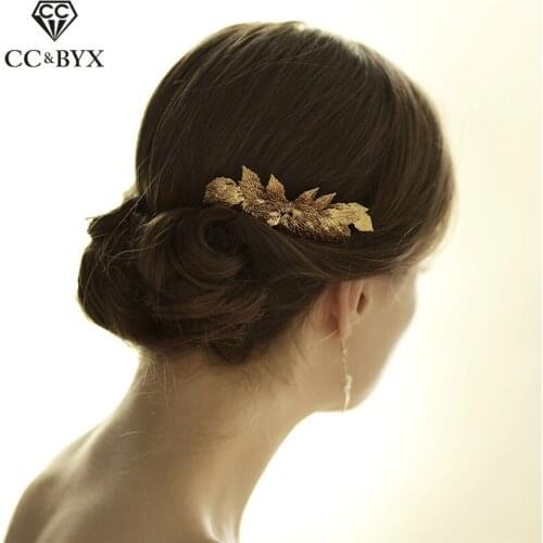 CC Hair Comb Hairpins Bridal Crowns Vintage Leaf Flowers Wedding Hair Accessories For Women Handmade Engagaement Jewelry O831
