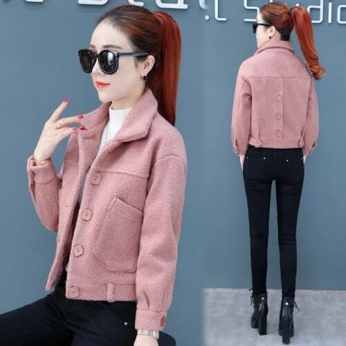 Short Woolen Coat Short Coat Womens Autumn and Winter Season Popular New Korean Style Loose Padded Nizi Clothes