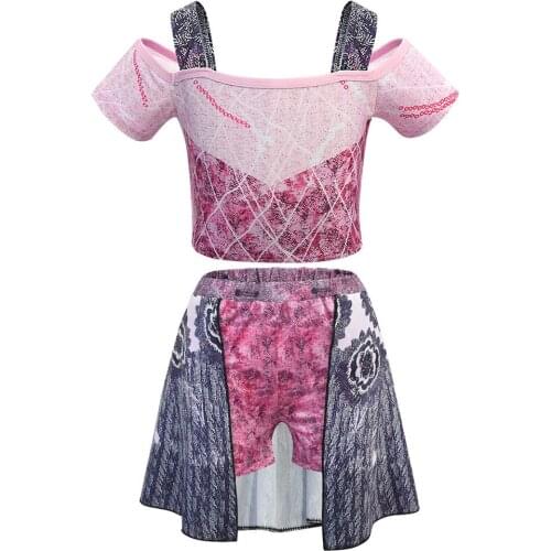Descendants 3 Evil Audrey Cosplay Girls Swimwear Dress suit Kids Cartoon Bathing suit Beach Wear