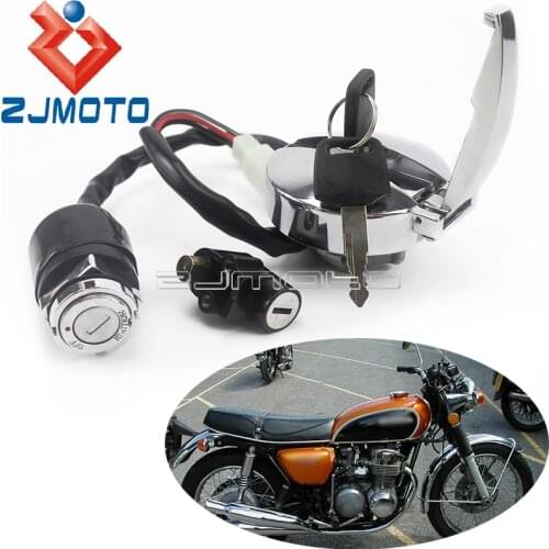 Motorcycle Gas Fuel Tank Cap For Honda CB125 CB450 CB650 CB750 CB900 CB1000 CBT125 VF500F Oil Tank Cover Key Lock w/ Ignition