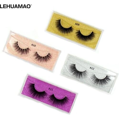 LEHUAMAO 3D Mink Hair Soft False Eyelashes Fluffy Wispy Thick Lashes Handmade Soft Natural long Lashes Makeup Extension Tool