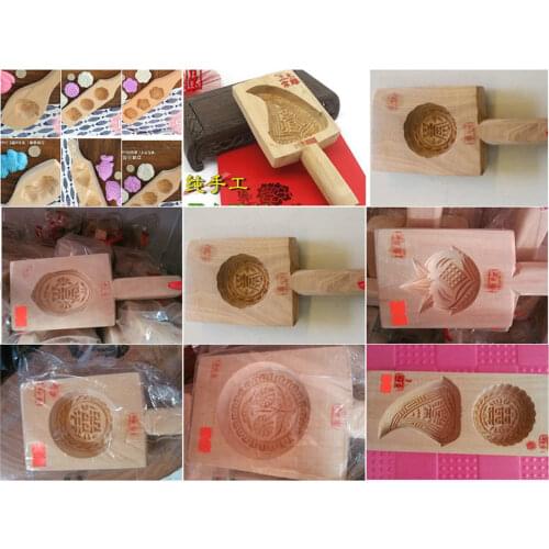 Mingjiang,Wood bean cake pasta mould pastry moon cake mold kitchen tools