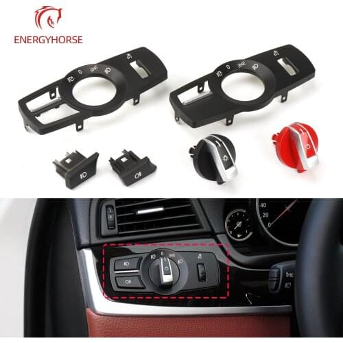 New Car Front Headlight Switch Rotation Button For BMW 5 7 Series F10 F07 F02 Head Light Lamp Switch Control Konb Button Cover