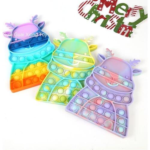 New Christmas Christmas Deer Decompression Toy Compression Toy Bubble Toy Child Fingertip Bubble Pop Its Fidget Toy поп ит