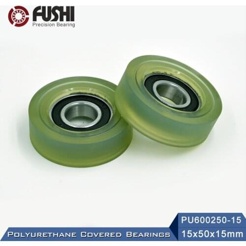 PU 6002 Polyurethane Covered Bearing 15*50*15 mm ( 2 Pcs ) Shaft 15mm PU600250-15 Urethane Cover PU6002 Bearings