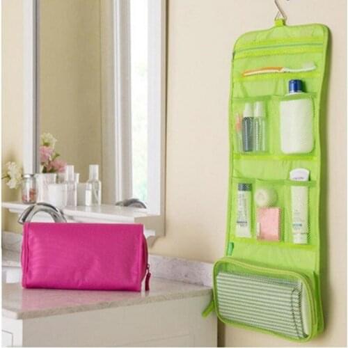 Female Portable Hanging Foldable Organizer Cosmetic Bags Women Makeup Storage Traveling Toiletry Bags Wash Bathroom Accessories