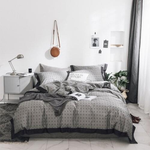 Nordic style black white gray Bedding Set Bed Sheet Comforter Duvet Cover Bedspread Bedclothes Adult Queen King Size Linens